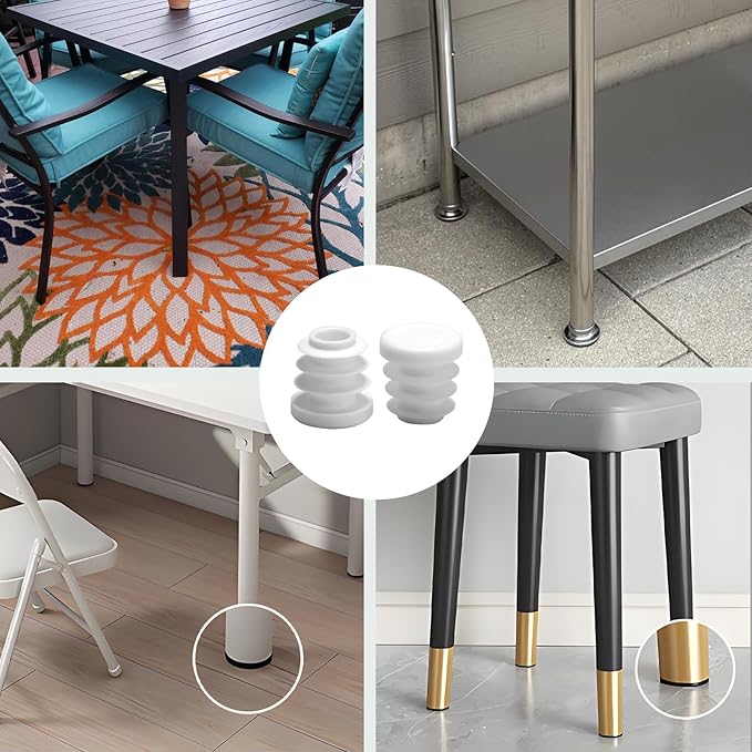 3-1/8" Plastic Hole Plugs White -Round Chair Leg Caps, Flush Mount Pipe Plugs - Image 7