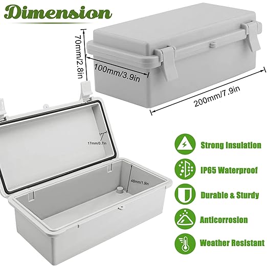 Sunnyglade ABS Plastic Dustproof Waterproof IP65 Junction Box Universal Durable - Image 3