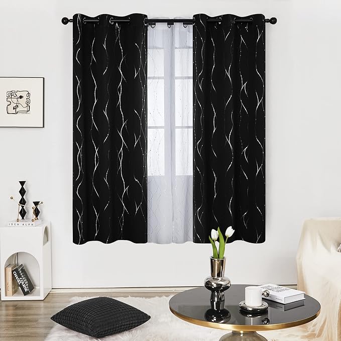 Deconovo Blackout Curtains 72 Inch Long 2 Panels, Thermal Insulated Noise - Image 2
