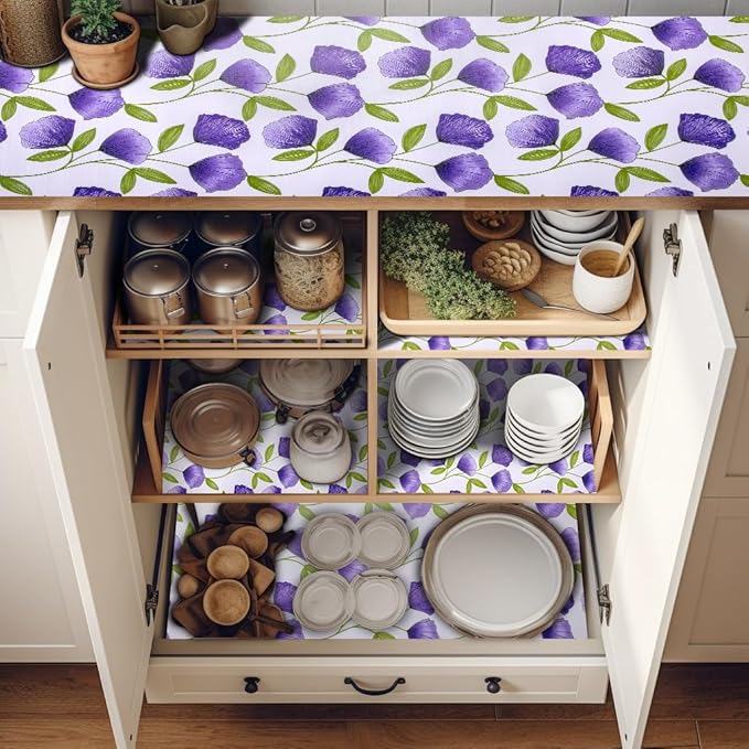 2 Rolls 12" W x 120" L Floral Drawer and Shelf Liner - Image 8