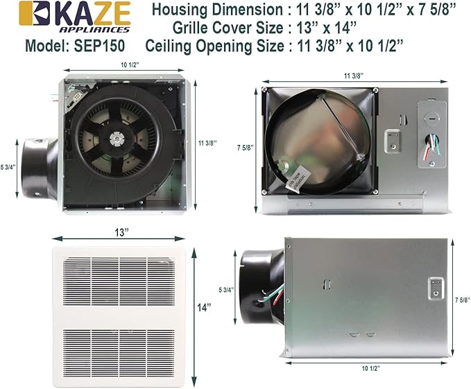 SEP150 | 150 CFM | 0.5 Sone Ultra Quiet | Energy Star Certified | Energy-Saving - Image 4