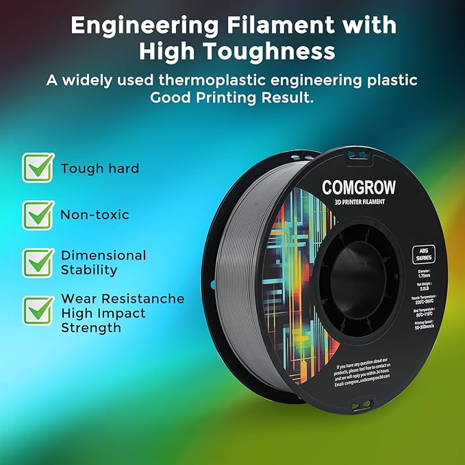 Comgrow ABS 3D Printer Filament, Heat Resistant, Strong and Durable, - Image 2