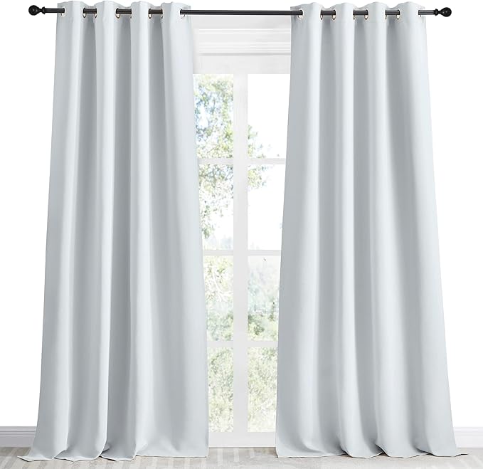 NICETOWN Room Darkening Window Curtain Panel, 55x96 inches, 1 Pack, Cloud Grey - Image 2