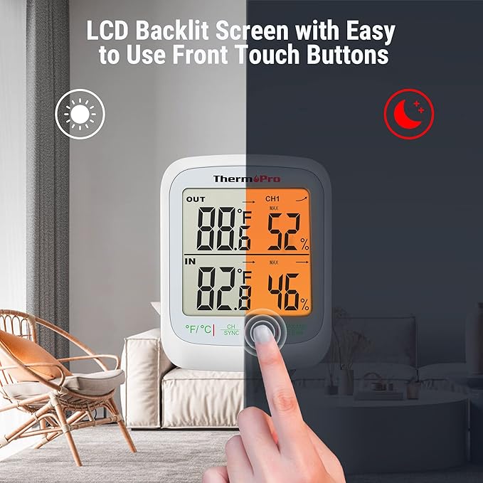 ThermoPro TP260B Indoor Outdoor Thermometer Wireless 1000ft/300m Range - Image 4