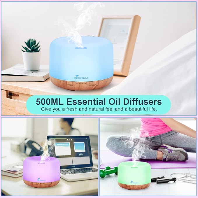 Diffuserlove Diffuser Essential Oil Diffusers 500ML Remote Control Aroma - Image 4