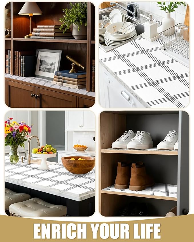 Shelf Liners for Kitchen Cabinets Non-Adhesive, Non-Slip Thickened Shelf Paper - Image 7