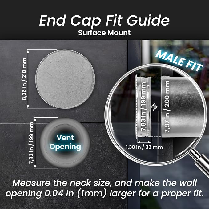 Repa Market 8 Inch Metal Tee Cap – Round Metal Duct Cap - Image 2