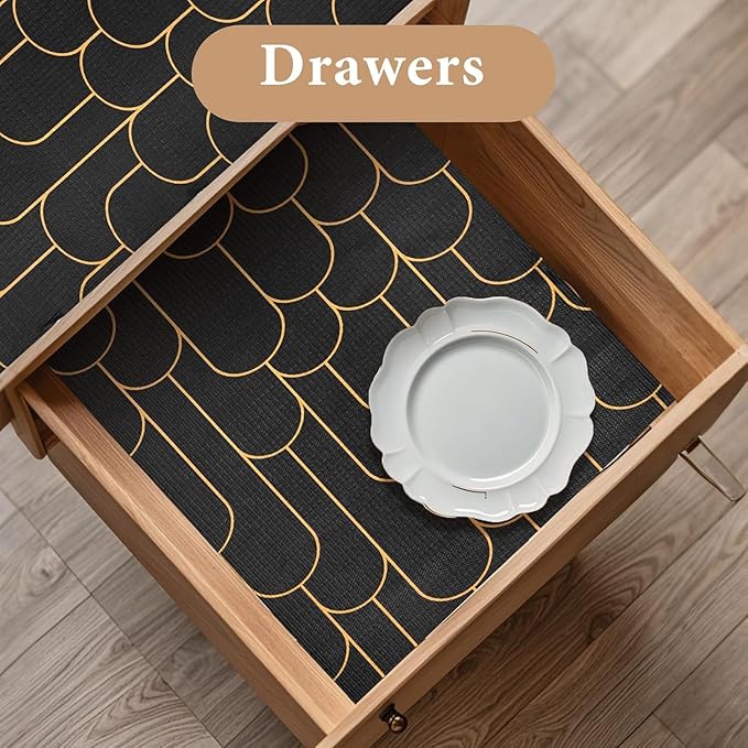 Shelf Liners for Kitchen Cabinets Drawer Liner 12in x 20FT Non Adhesive Black - Image 3