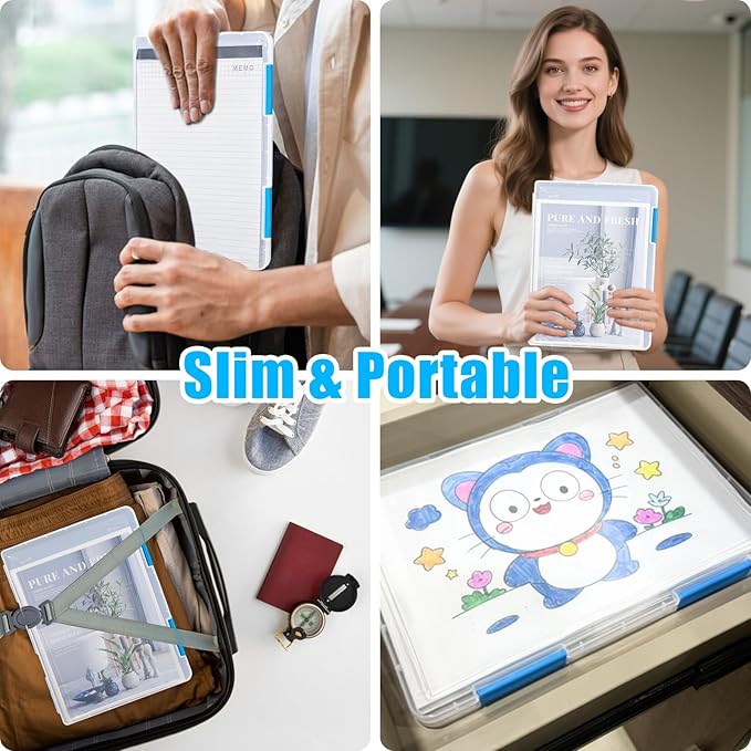 SAYEEC Portable Project Case A4 Plastic Transparent File Storage Box - Image 6