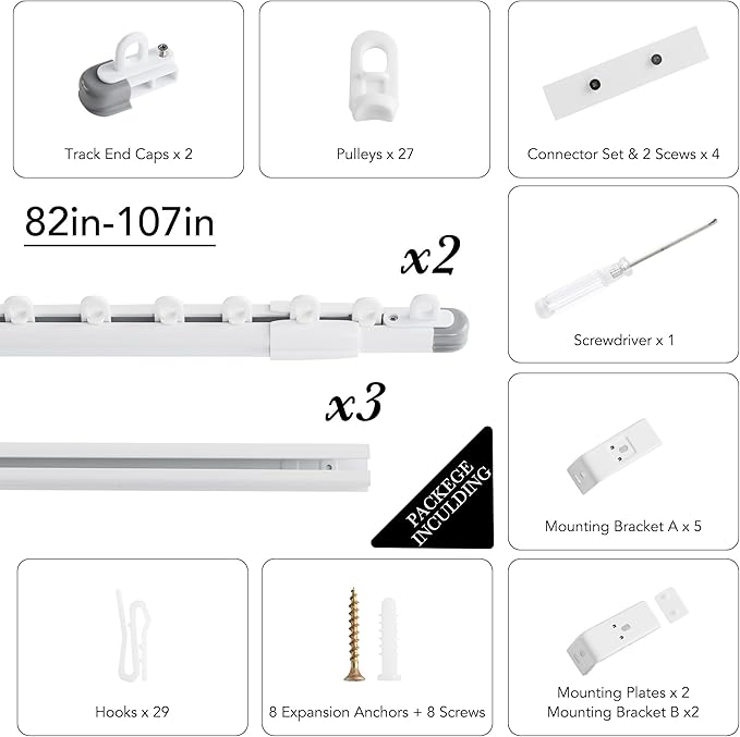 NICETOWN Room Divider Curtain & Adjustable Ceiling Track Set, W100 xL84 - Image 7