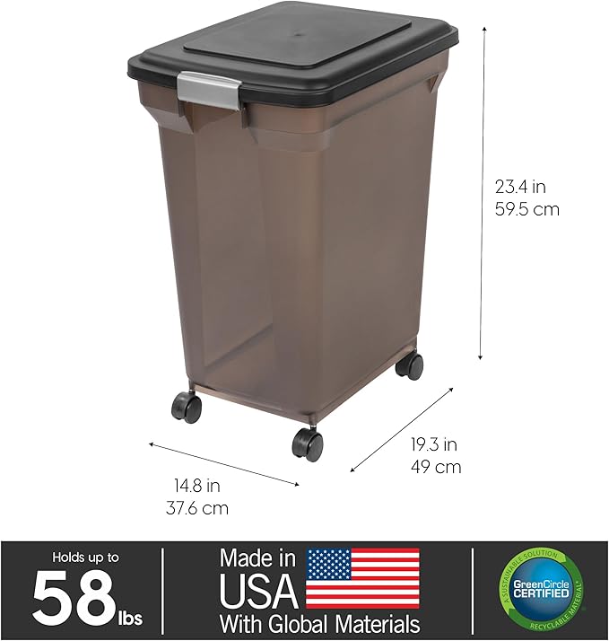 IRIS USA 58 Lbs / 67 Qt WeatherPro Airtight Pet Food Storage Container - Image 3