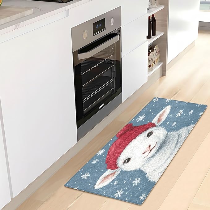 Christmas Lamb with Red Hat Decorative Rugs - Image 6