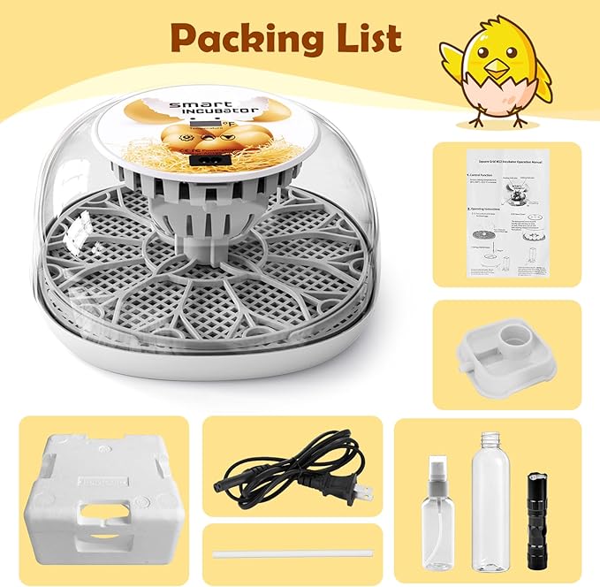 Egg Incubator for Hatching Chicks, Automatic Egg Turner Holds 12 Eggs, Smart - Image 6