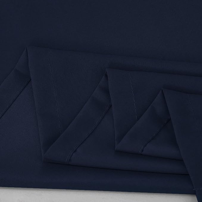 L.Z.E Non-See-Through Privacy Curtains 63 Inch Length 2 Panels Set, Dark Blue - Image 9