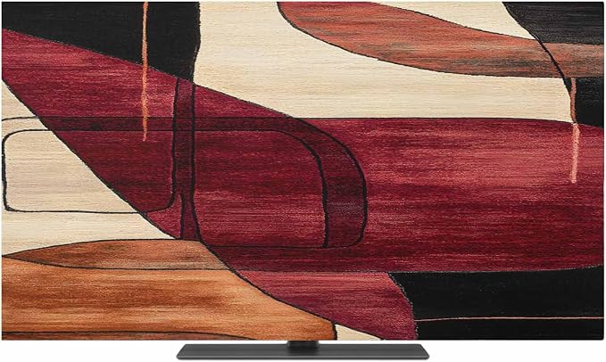 Red Beige Orange Geometric Indoor TV Cover, Elastic TV Screen Protector Retro by Unknown