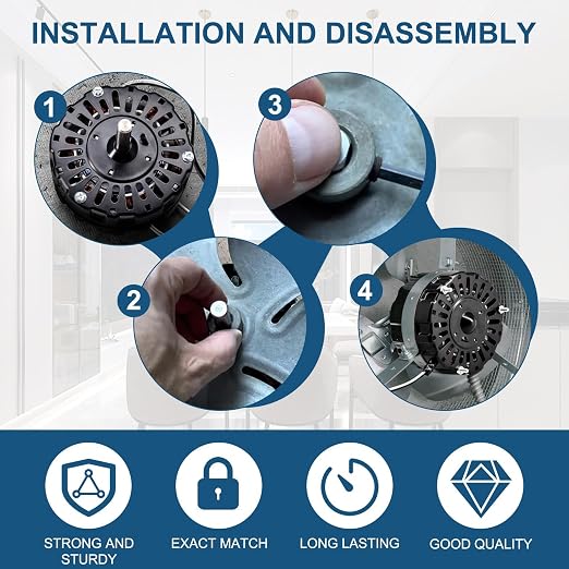 Criditpid F0510B2944 Power Vent Attic Fan Motor & 58033 Adjustable Thermostat - Image 5