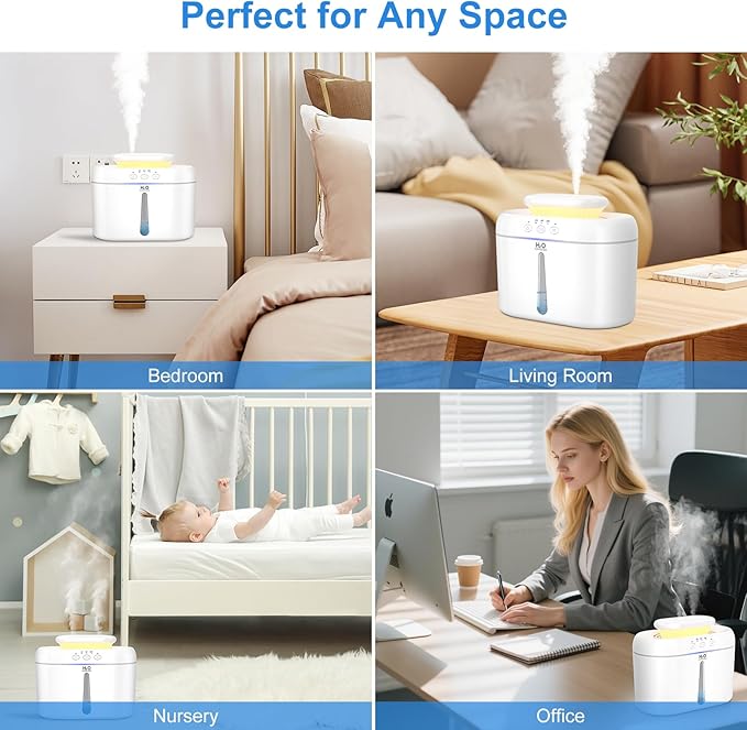 COO Humidifiers for Bedroom, 2L Tank for Large Room, 30 Hour Runtime, 28dB - Image 8