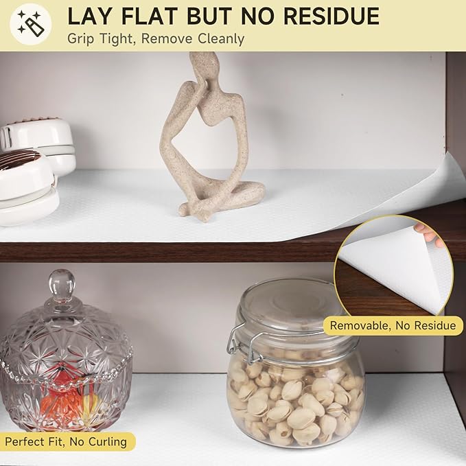 WochiTV Adhesive Shelf Liner 11.8 X 59 Inches Peel and Stick Kitchen Liner - Image 5