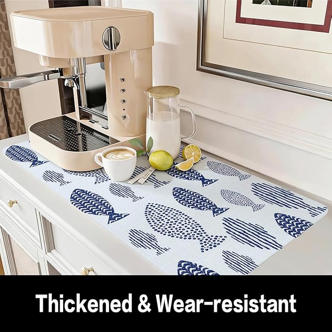 Blue Shelf Liner for Kitchen Cabinets Non Adhesive Drawer Liners Non Slip - Image 9