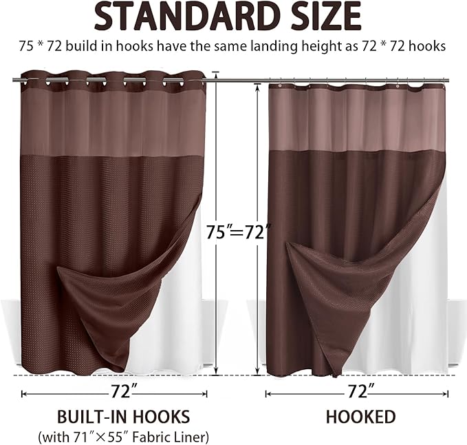 No Hook Shower Curtain and Liner Set - Image 6