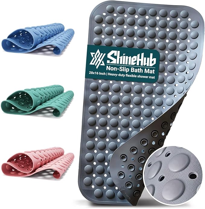 Non-Slip Bath Mat for Tub Shower, TPE Machine Washable Bathroom Essentials by Unknown