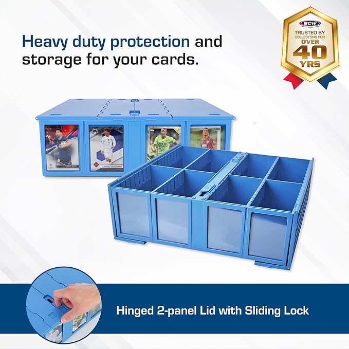 BCW Collectible Card Bin – Blue | Holds 3200 Cards | Includes 4 Dividers | - Image 2