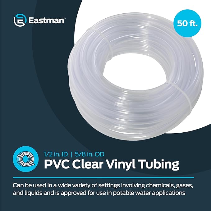 Eastman 1/2 Inch ID PVC Clear Vinyl Tubing, 50 Foot Length - Image 2