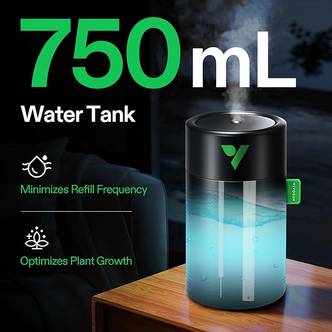 VIVOSUN AeroStream U075 USB Humidifier, 750ml Cool Mist Mini Humidifier - Image 2
