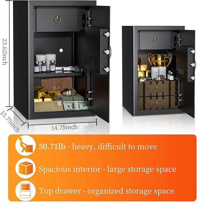 WASJOYE Large Home Cabinet Safe Box - Image 2