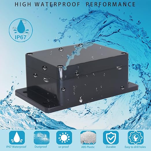 Watertight Junction Box, IP67 Waterproof Project Box Durable ABS Plastic - Image 7