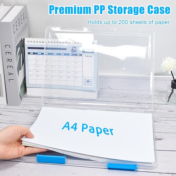 SAYEEC Portable Project Case A4 Plastic Transparent File Storage Box - Image 5