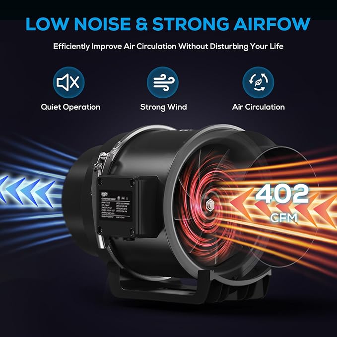 Inline Duct Fan 6 Inch Ventilation Exhaust Fan - Image 4