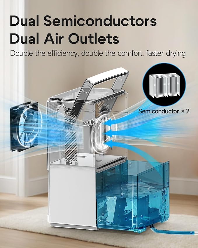 Small Dehumidifier with Drain Hose, Portable Dehumidifier - Image 4
