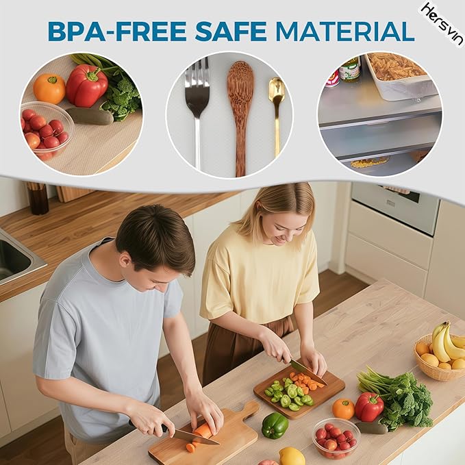 Hersvin Shelf Liners, 22in x 20ft Kitchen Drawer Mats, Non-Adhesive EVA - Image 4