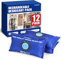 12 Pack Rechargeable Desiccant Packs, 100g Each, Color Indicating Silica Gel by FURWEY