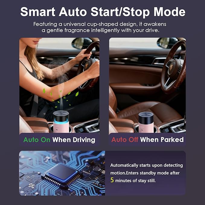 HODEMI Cordless Diffuser for Essential Oil, Portable Cool Mist Aromatherapy Car - Image 4