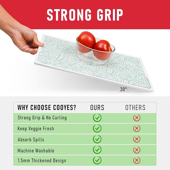 Cooyes 12 Pack Fridge Bin Liners, 12“ × 24” Refrigerator Mats - Image 3