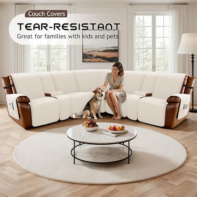 Arfntevss Waterproof Recliner Sectional Couch Covers - Image 7