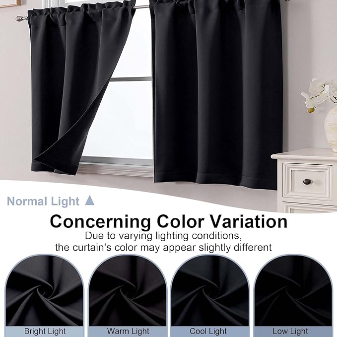 Chyhomenyc Short Black Out Curtains 30 Inch Length, Small Blackout Curtain Rod - Image 8