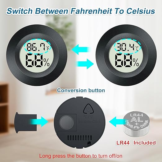2 Pack Mini Digital Hygrometer Gauge Indoor Thermometer, LCD Monitor - Image 5