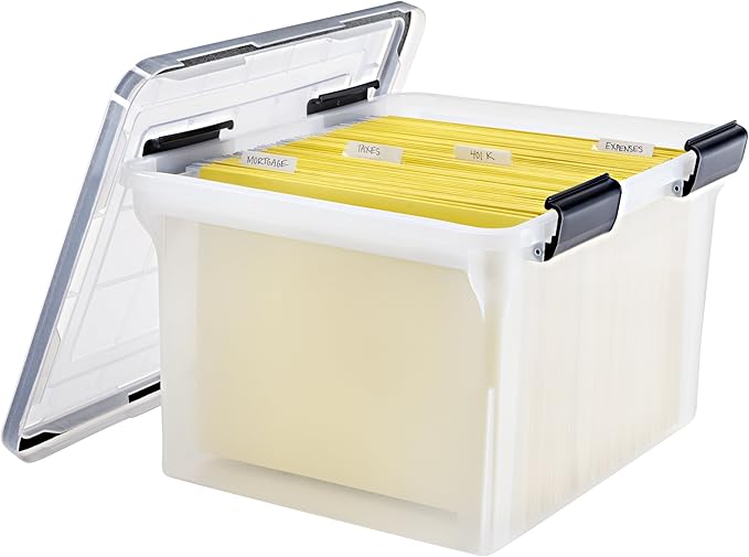 IRIS USA File Box WeatherPro File Organizer Plastic File Box - Image 9