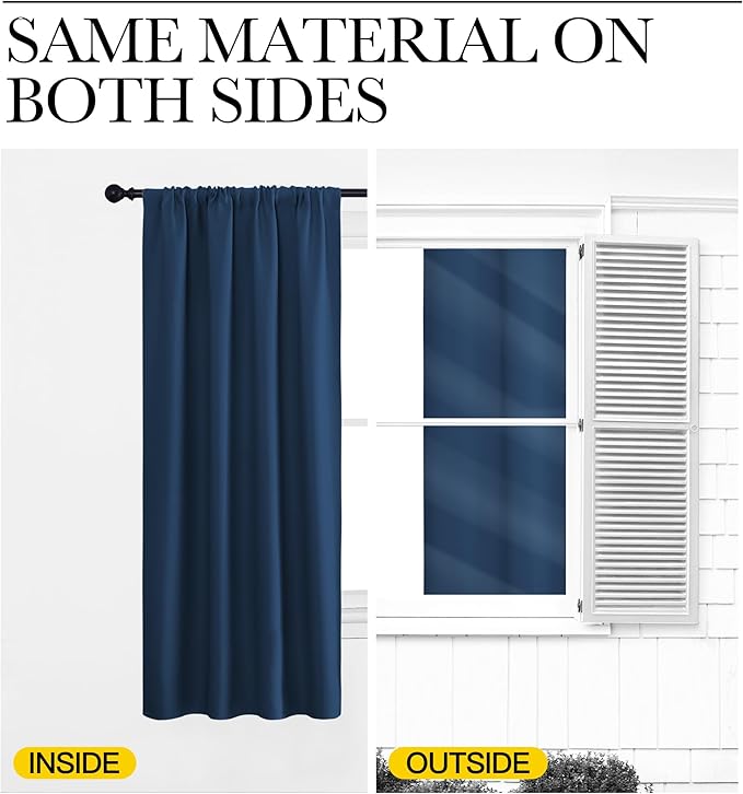 NICETOWN RV Blackout Curtains for Camper Windows, Moroccan Blue, Short Blackout - Image 5