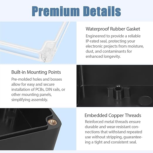 LeMotech Project Box ABS Plastic IP65 Waterproof Dustproof Electrical Junction - Image 5