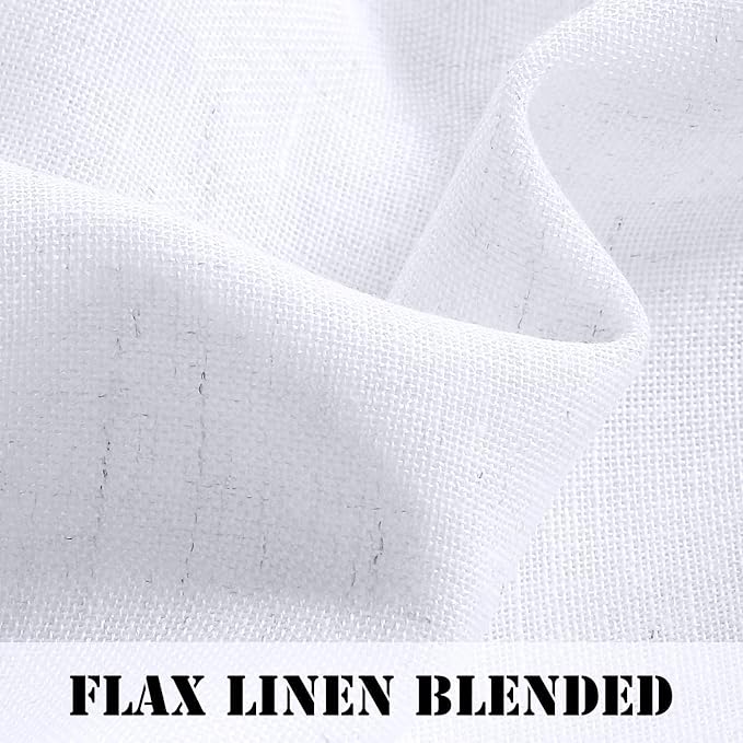 Linen Curtains Elegant Natural Linen Blended Curtains Energy Efficient Light - Image 3
