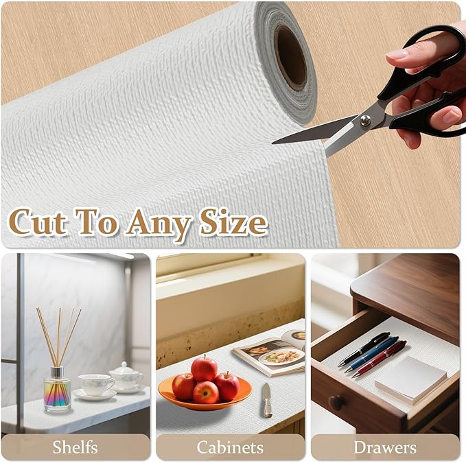 FINNEZ Drawer and Shelf Liner for Kitchen Cabinet Non Adhesive Non Slip 12in x - Image 7