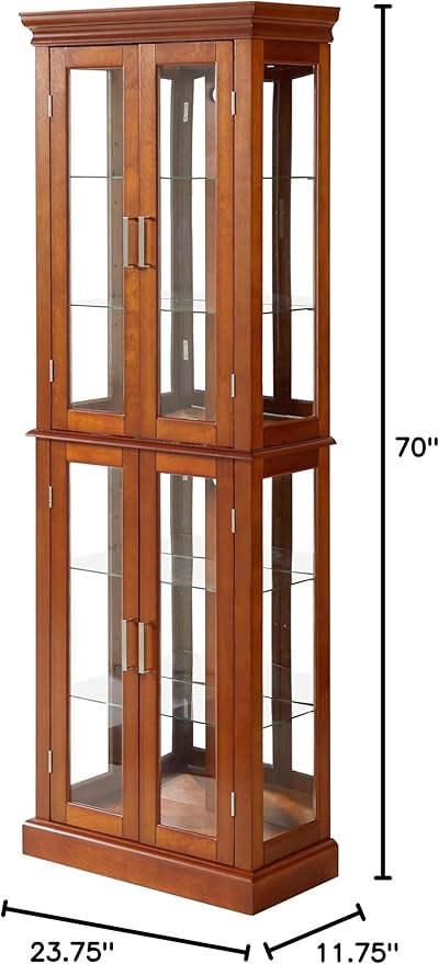 Lighted Wooden Display Curio Cabinet, Cabinet - Image 3