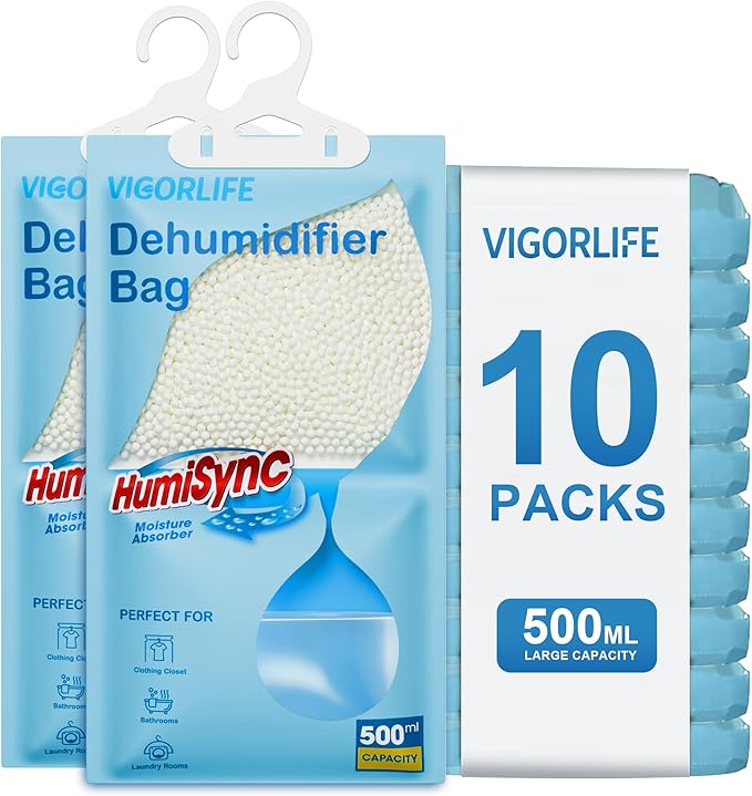 Moisture Absorbers 10 Pack, 9.8 Oz Hanging Closet Dehumidifier Bags, Portable by Unknown
