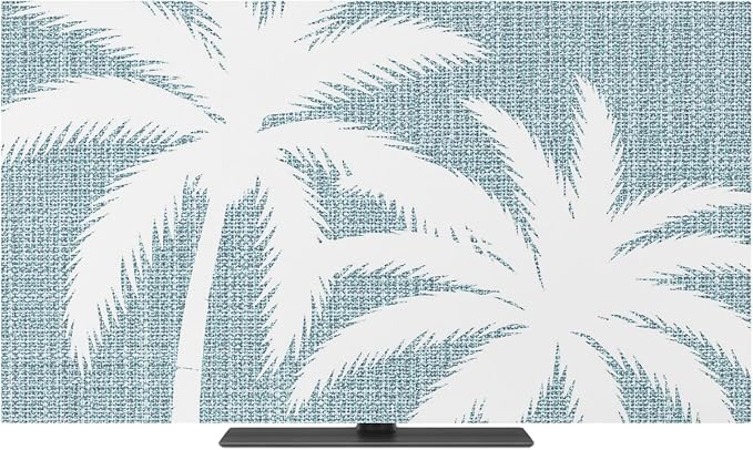 Summer Coastal Palm Tree Silhouette Indoor TV Cover, Elastic TV Screen by Unknown