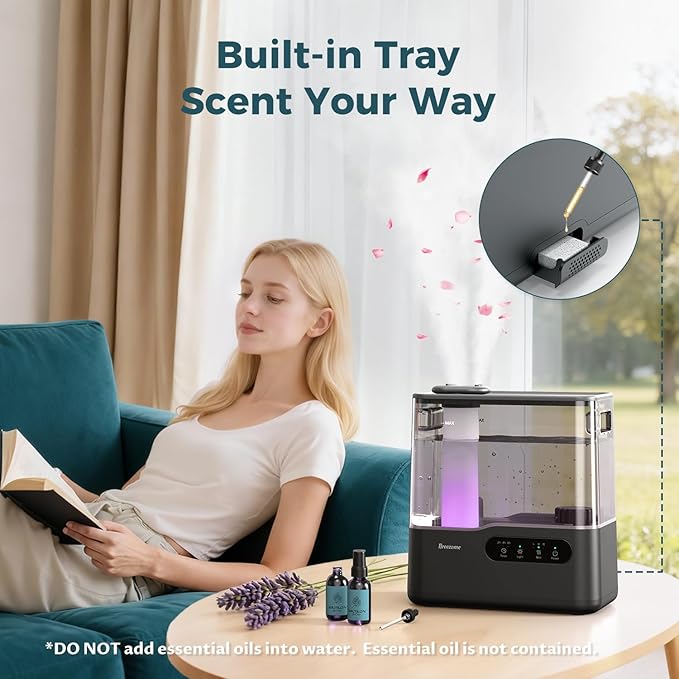BREEZOME 5L Humidifiers for Bedroom Large Room, 36H Top Fill Cool Mist - Image 6