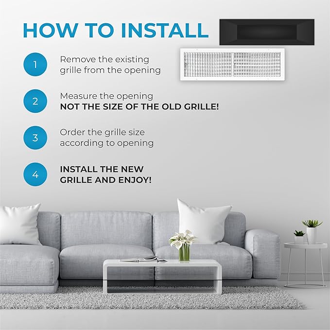 Aluminum 30 x 8 Inch Air Vent Covers Wall AC Grille – Premium Register Vent - Image 6
